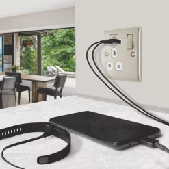 British General Nexus Metal 13A 1-Gang SP Switched Socket + 2.1A 2-Outlet Type A USB Charger Pearl Nickel With White Inserts -British General Shop 6911F A6