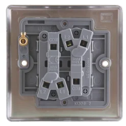 British General Nexus Metal 20A 2-Gang 2-Way Light Switch Pearl Nickel With Colour-Matched Inserts -British General Shop 69319 A2