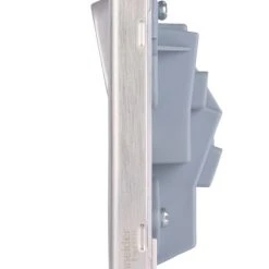 Schneider Electric Lisse Deco 13A 1-Gang DP Switched Plug Socket Brushed Stainless Steel With White Inserts -British General Shop 693FF A2