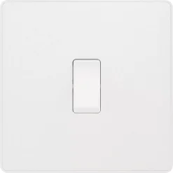 British General Evolve 20 A 16AX 1-Gang 2-Way Light Switch Pearlescent White With White Inserts -British General Shop 693PY A2