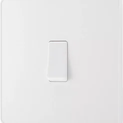 British General Evolve 20 A 16AX 1-Gang 2-Way Light Switch Pearlescent White With White Inserts -British General Shop 693PY A3