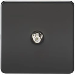 Knightsbridge SF0150MB 1-Gang F-Type Satellite Socket Matt Black