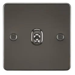 Knightsbridge FP1TOGGM 10AX 1-Gang 2-Way Light Switch Gunmetal