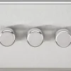 Knightsbridge CL2183BC 3-Gang 2-Way LED Dimmer Switch Brushed Chrome -British General Shop 700TY P
