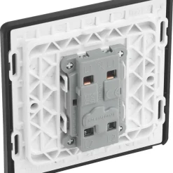 British General Evolve 20A 16AX 1-Gang Intermediate Light Switch Grey With Black Inserts -British General Shop 702PX A4