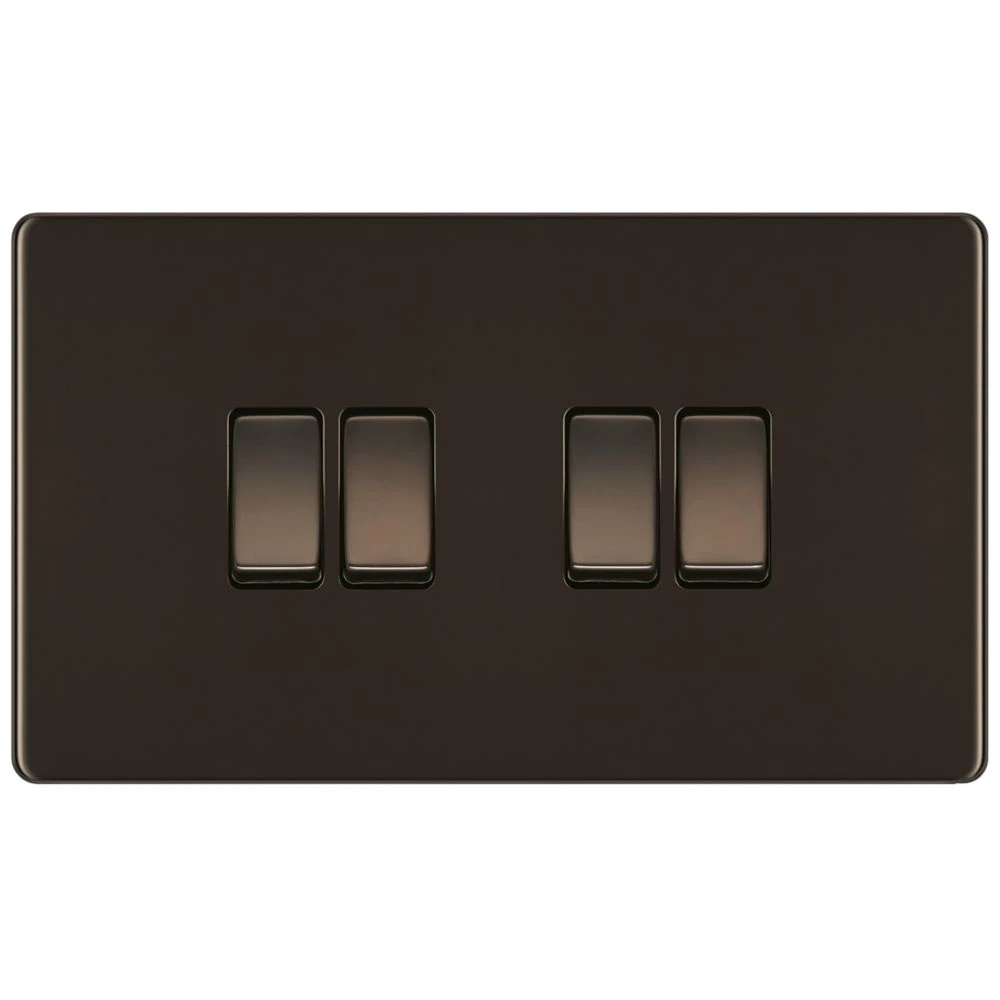 LAP 20A 16AX 4-Gang 2-Way Light Switch Black Nickel 4 LAP 20A 16AX 4-Gang 2-Way Light Switch Black Nickel - Image 2