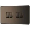 LAP 20A 16AX 4-Gang 2-Way Light Switch Black Nickel -British General Shop 706KJ P