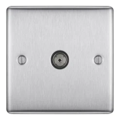 British General Nexus Metal 1-Gang Coaxial TV / FM Socket Brushed Steel 6 British General Nexus Metal 1-Gang Coaxial TV / FM Socket Brushed Steel -British General Shop 71165 A1