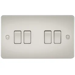 Knightsbridge FP4100PL 10AX 4-Gang 2-Way Light Switch Pearl
