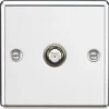 Knightsbridge CL015PC 1-Gang F-Type Satellite Socket Polished Chrome 1 Knightsbridge CL015PC 1-Gang F-Type Satellite Socket Polished Chrome -British General Shop 713TY P