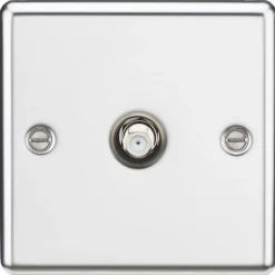 Knightsbridge CL015PC 1-Gang F-Type Satellite Socket Polished Chrome