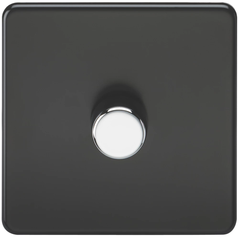 Knightsbridge SF2181MB 1-Gang 2-Way LED Dimmer Switch With Chrome Button Matt Black 3 Knightsbridge SF2181MB 1-Gang 2-Way LED Dimmer Switch With Chrome Button Matt Black