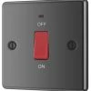 LAP 45A 1-Gang DP Cooker Switch Black Nickel With LED -British General Shop 7151P P