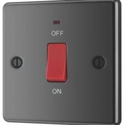 LAP 45A 1-Gang DP Cooker Switch Black Nickel With LED