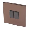 Varilight 10AX 2-Gang 2-Way Light Switch Brushed Bronze