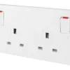Schneider Electric Ultimate Slimline 13A 2-Gang DP Switched Plug Socket White
