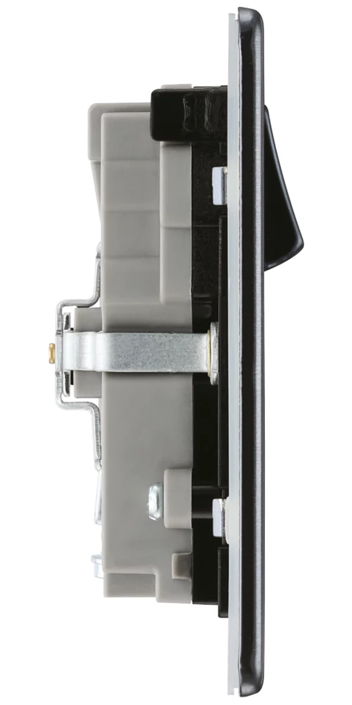 LAP 13A 2-Gang DP Switched Socket + 3.1A 2-Outlet Type A USB Charger Slate Grey With Black Inserts 5 LAP 13A 2-Gang DP Switched Socket + 3.1A 2-Outlet Type A USB Charger Slate Grey With Black Inserts - Image 3