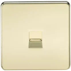 Knightsbridge SF7400PB Slave Telephone Socket Polished Brass