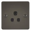Knightsbridge FP5AGM 5A 1-Gang Unswitched Socket Gunmetal With Black Inserts -British General Shop 719TX P