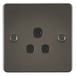 Knightsbridge FP5AGM 5A 1-Gang Unswitched Socket Gunmetal With Black Inserts