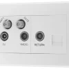 British General 800 Series 2-Gang Quadruplex TV Socket White -British General Shop 719XF P