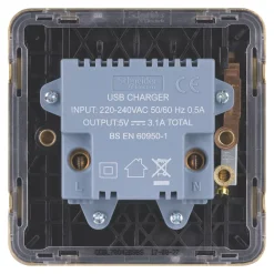Schneider Electric Lisse Deco 3.1A 2-Outlet Type A USB Socket Satin Brass With Black Inserts 9 Schneider Electric Lisse Deco 3.1A 2-Outlet Type A USB Socket Satin Brass With Black Inserts -British General Shop 720FF A3