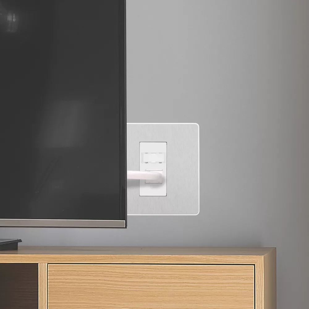 British General Evolve RJ45 Ethernet Socket Brushed Steel With White Inserts 7 British General Evolve RJ45 Ethernet Socket Brushed Steel With White Inserts - Image 5