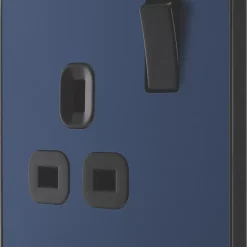 British General Evolve 13A 1-Gang SP Switched Socket Blue With Black Inserts