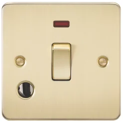Knightsbridge FP8341FBB 20A 1-Gang DP Control Switch & Flex Outlet Brushed Brass With LED