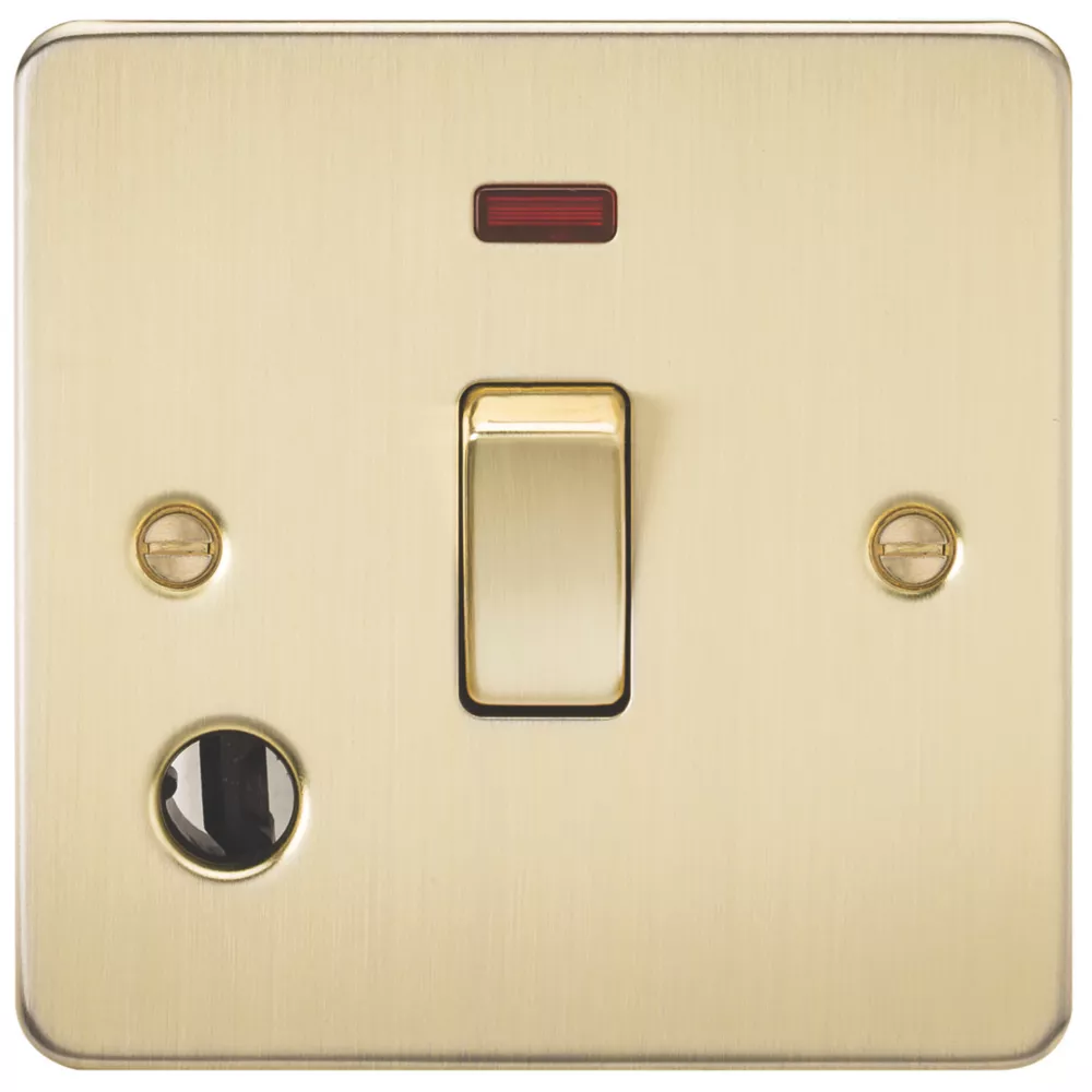 Knightsbridge FP8341FBB 20A 1-Gang DP Control Switch & Flex Outlet Brushed Brass With LED 3 Knightsbridge FP8341FBB 20A 1-Gang DP Control Switch & Flex Outlet Brushed Brass With LED