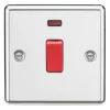 Knightsbridge CL81NPC 45A 1-Gang DP Control Switch Polished Chrome With LED 2 Knightsbridge CL81NPC 45A 1-Gang DP Control Switch Polished Chrome With LED -British General Shop 730VR P