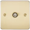 Knightsbridge FP0150BB 1-Gang F-Type Satellite Socket Brushed Brass 1 Knightsbridge FP0150BB 1-Gang F-Type Satellite Socket Brushed Brass -British General Shop 731TY P