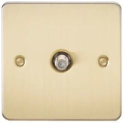 Knightsbridge FP0150BB 1-Gang F-Type Satellite Socket Brushed Brass