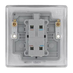 British General Nexus Metal 20A 1-Gang DP Control Switch Brushed Steel With LED -British General Shop 73493 A3