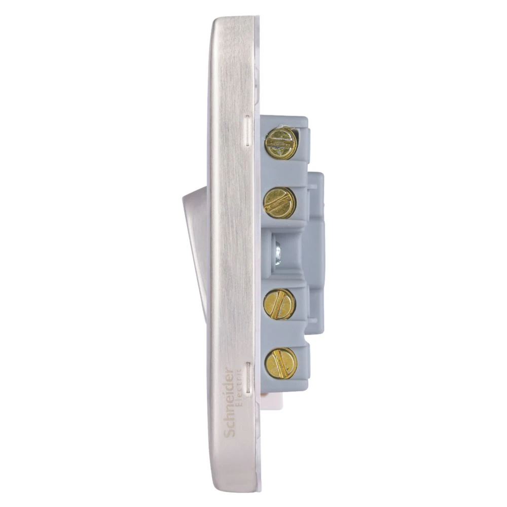 Schneider Electric Lisse Deco 13A Switched Fused Spur Brushed Stainless Steel With White Inserts 5 Schneider Electric Lisse Deco 13A Switched Fused Spur Brushed Stainless Steel With White Inserts - Image 3