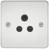 Knightsbridge FP5APC 5A 1-Gang Unswitched Socket Polished Chrome With Black Inserts -British General Shop 734TX P