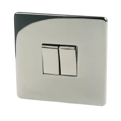 Crabtree Platinum 10AX 2-Gang 2-Way Light Switch Black Nickel