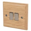 Varilight 10AX 2-Gang 2-Way Light Switch Classic Oak 2 Varilight 10AX 2-Gang 2-Way Light Switch Classic Oak -British General Shop 7363H P