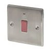 British General Nexus Metal 45A 1-Gang DP Cooker Switch Brushed Iridium With LED