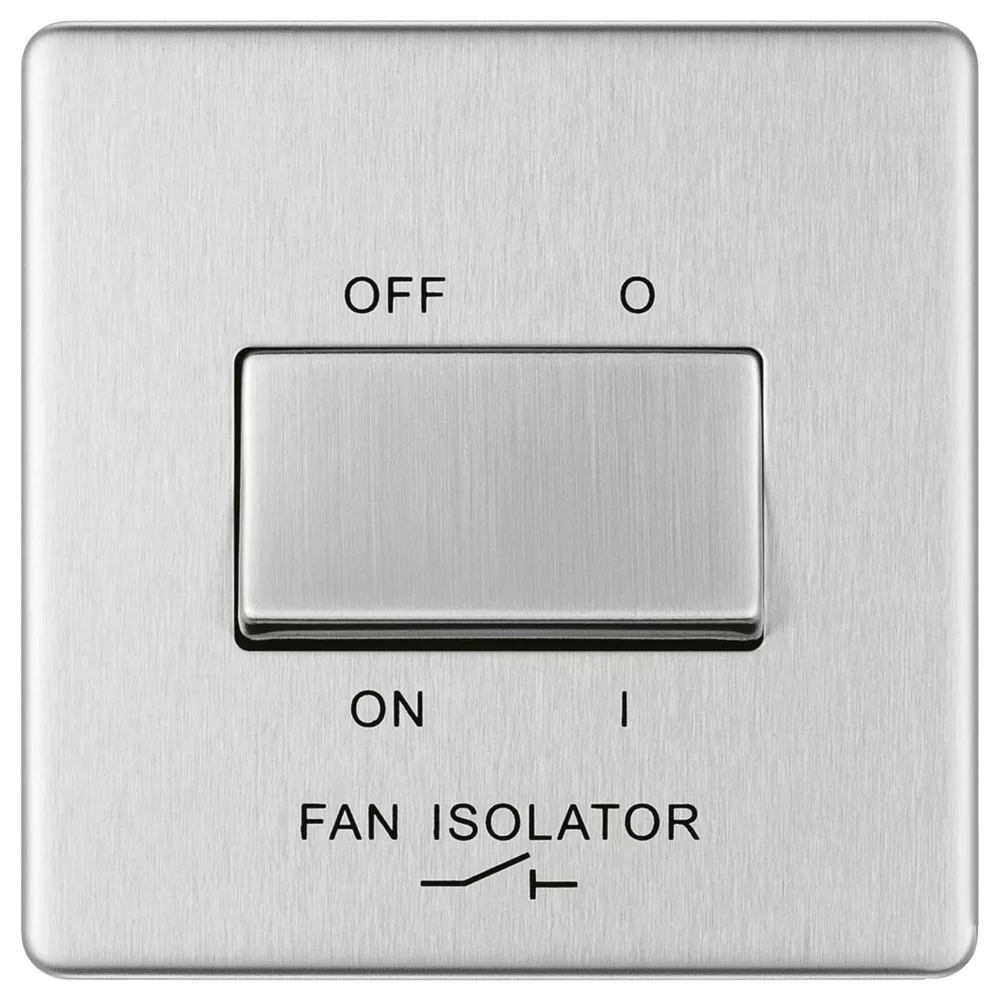 LAP 10A 1-Gang 3-Pole Fan Isolator Switch Brushed Stainless Steel 4 LAP 10A 1-Gang 3-Pole Fan Isolator Switch Brushed Stainless Steel - Image 2