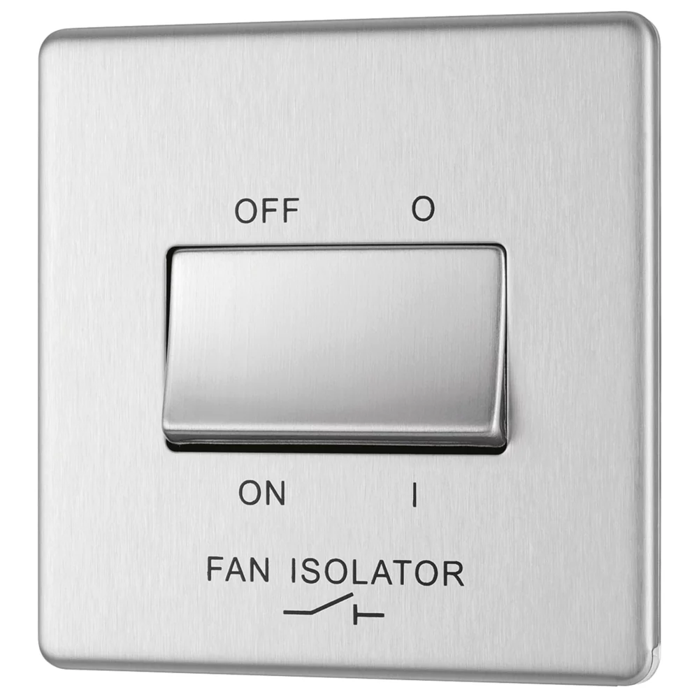 LAP 10A 1-Gang 3-Pole Fan Isolator Switch Brushed Stainless Steel 3 LAP 10A 1-Gang 3-Pole Fan Isolator Switch Brushed Stainless Steel