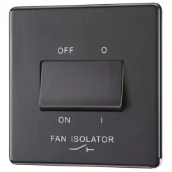 LAP 10A 1-Gang 3-Pole Fan Isolator Switch Slate Grey
