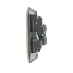 British General Nexus Metal 45A 1-Gang DP Cooker Switch & 13A DP Switched Socket Brushed Iridium With LED With Black Inserts -British General Shop 74079 A3