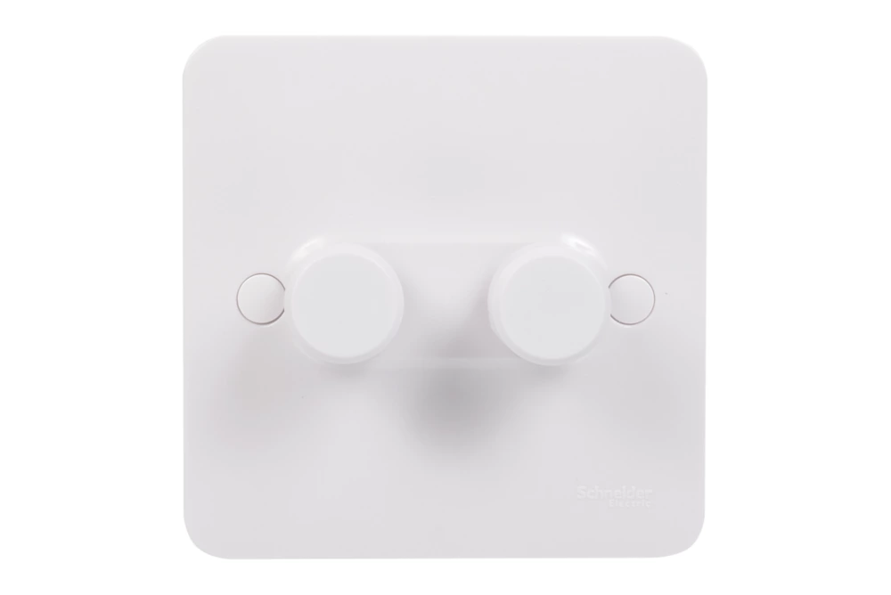 Schneider Electric Lisse 2-Gang 2-Way Dimmer Switch White 4 Schneider Electric Lisse 2-Gang 2-Way Dimmer Switch White - Image 2
