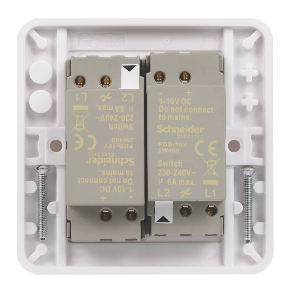Schneider Electric Lisse 2-Gang 2-Way Dimmer Switch White 6 Schneider Electric Lisse 2-Gang 2-Way Dimmer Switch White - Image 4