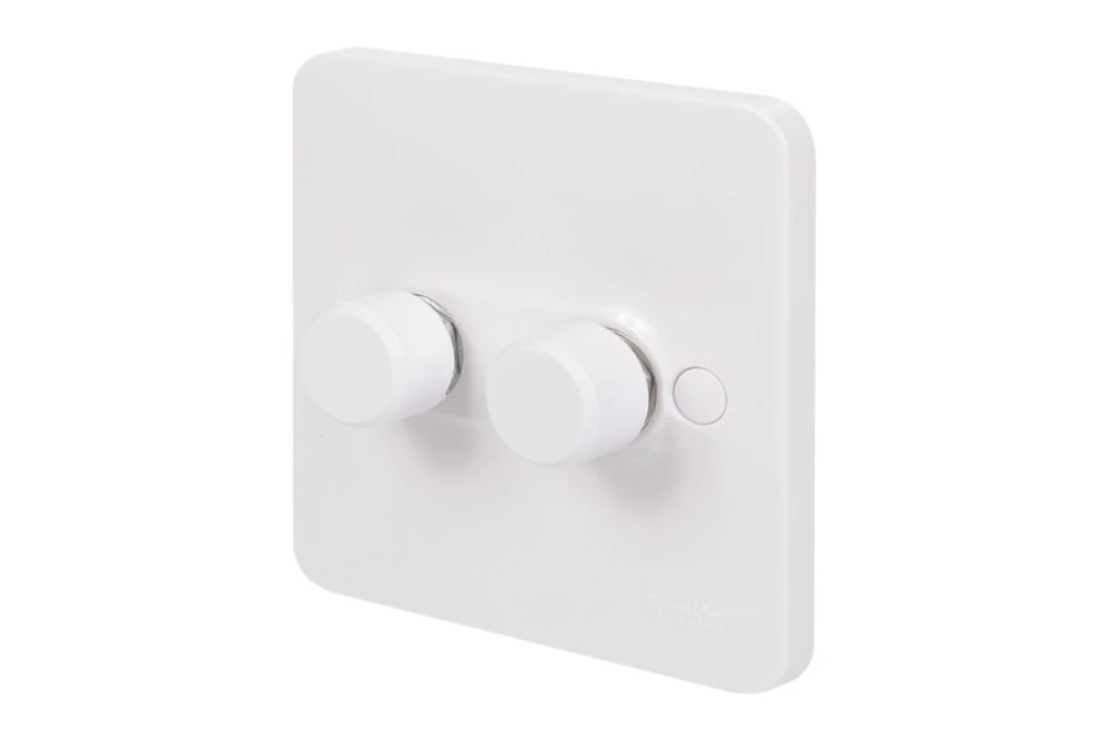 Schneider Electric Lisse 2-Gang 2-Way Dimmer Switch White 3 Schneider Electric Lisse 2-Gang 2-Way Dimmer Switch White
