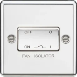 Knightsbridge CL11PC 10AX 1-Gang TP Fan Isolator Switch Polished Chrome