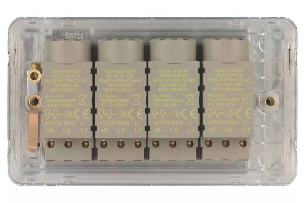 Schneider Electric Lisse Deco 4-Gang 2-Way Dimmer Switch Polished Chrome 6 Schneider Electric Lisse Deco 4-Gang 2-Way Dimmer Switch Polished Chrome - Image 4