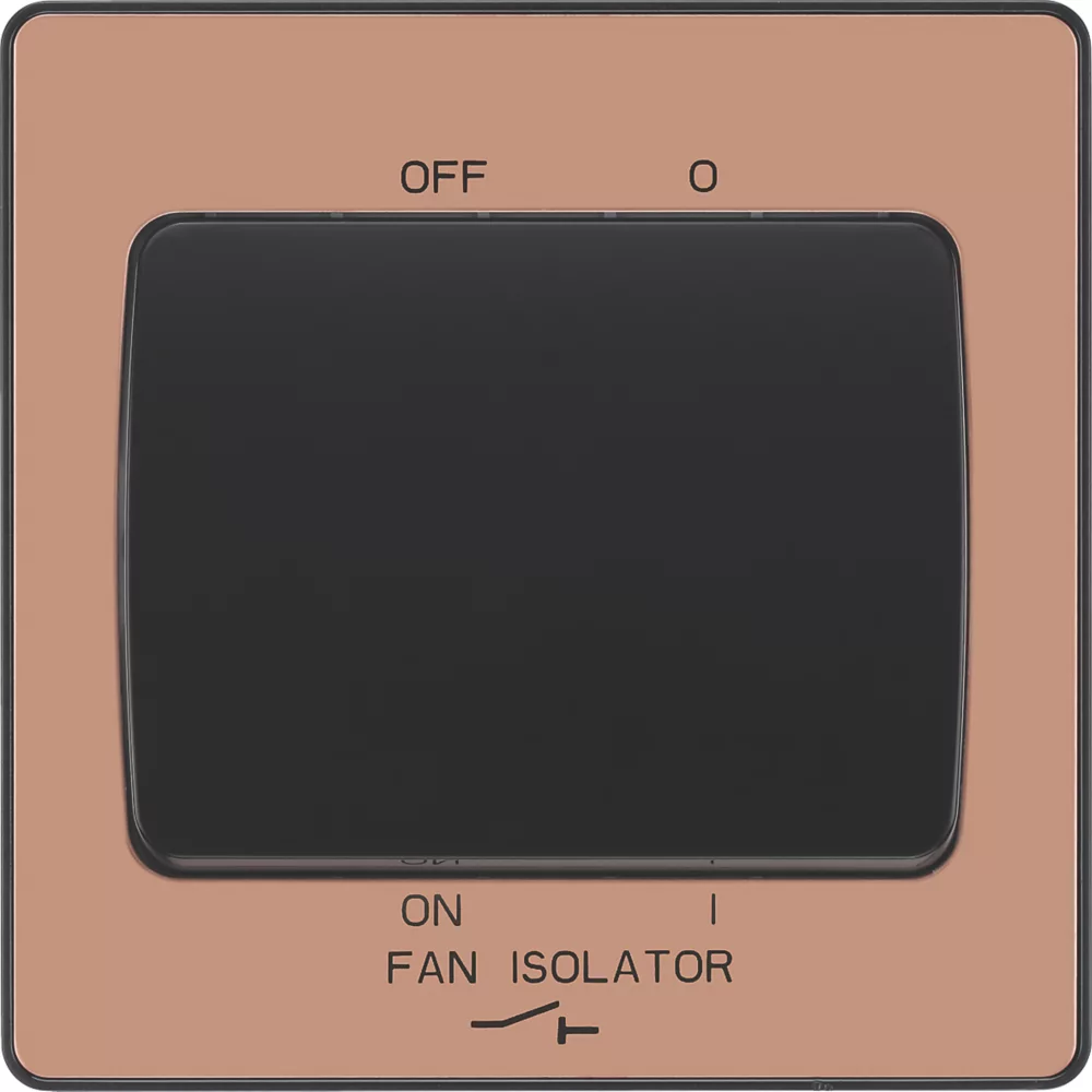 British General Evolve 10A 1-Gang 3-Pole Fan Isolator Switch Copper With Black Inserts 5 British General Evolve 10A 1-Gang 3-Pole Fan Isolator Switch Copper With Black Inserts - Image 3