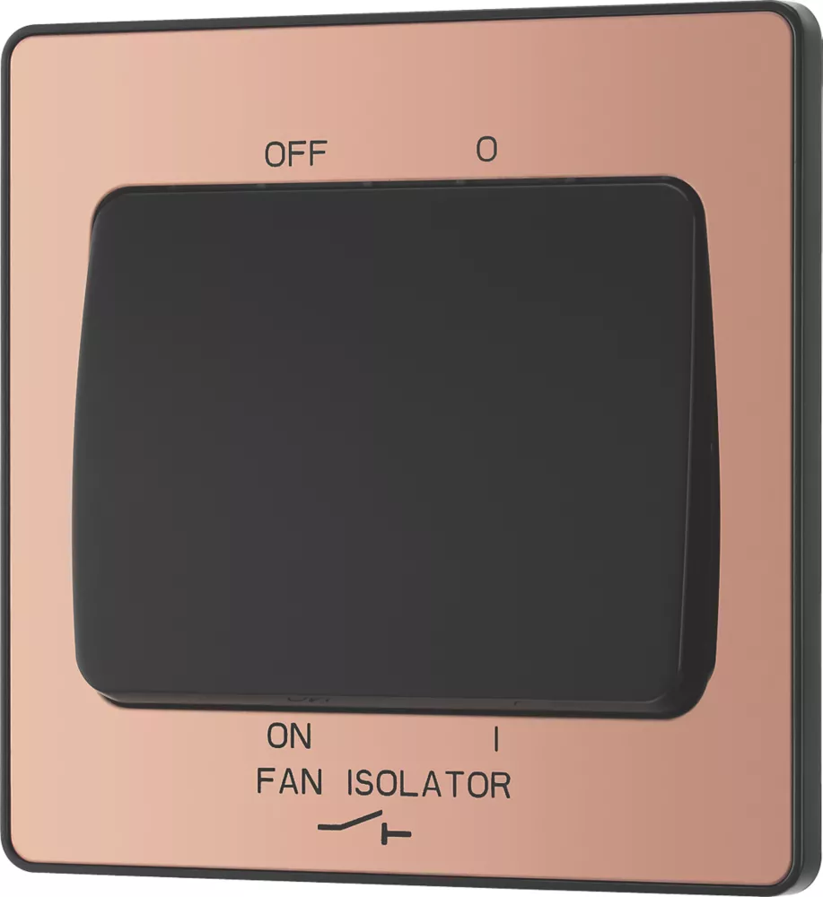 British General Evolve 10A 1-Gang 3-Pole Fan Isolator Switch Copper With Black Inserts 6 British General Evolve 10A 1-Gang 3-Pole Fan Isolator Switch Copper With Black Inserts - Image 4